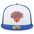 thumbnail image 2 of Men's New Era  White/Blue New York Knicks Repeat 59Fifty Fitted Hat, 2 of 5