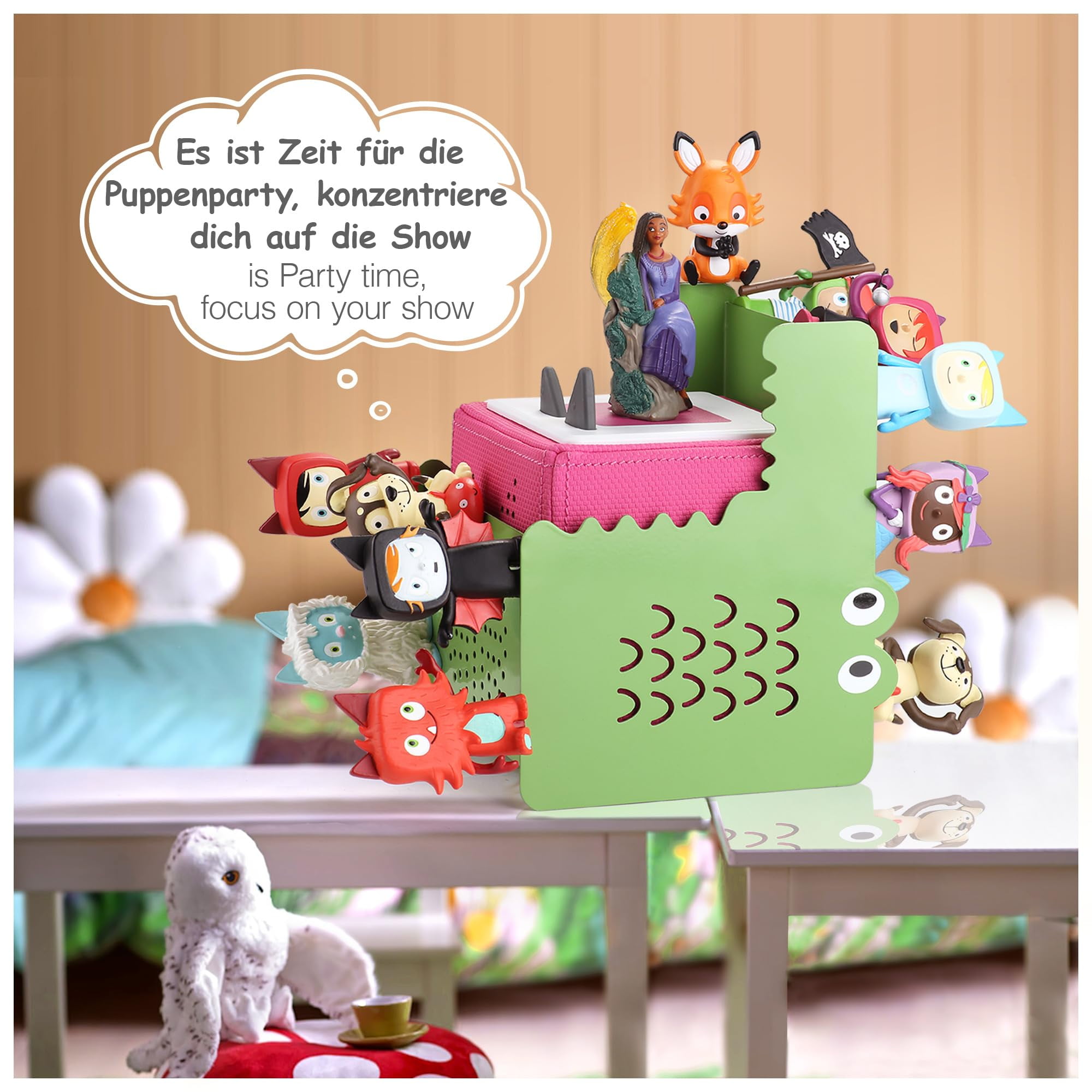 Crocodile-Shaped Creative Metal for Toniebox for Tonie Shelf,Tonies Storage 30-40Pcs for Tonie Figures, Characters, Cute Animal Children's Floating Shelf for Music Box, Charging Station