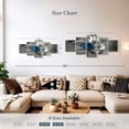 thumbnail image 3 of Elephant Stock Butterfly Pop Wall Art - Horizontal Multi Panel Canvas - 5 Pieceliving Room Wall Decor - Photography Animal Multi Panel - Gray And Blue Decor - 42" x 19", 3 of 4