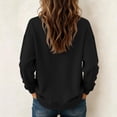 thumbnail image 5 of LNZGNM Women's Crew Neck Sweatshirts Solid Color Long Sleeve Soft Warm with Wrinkle Free Pullover Sport Lounge Comfort,Black(XXL), 5 of 8