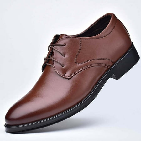 

WQJNWEQ Fashion Men s Casual Pointed Comfy Leather Shoes Casual Shoes Solid Male Fall on Sale