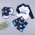 thumbnail image 2 of Fsqjgq Toddler Boys Two Piece Swimsuit Set Toddler Baby Boy Clothes Swimwear Dinosaur Swimsuit Rash Guard and Hat Clothing Sets 5-6 Years, 2 of 3