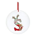 thumbnail image 1 of 26 adornos de letras del alfabeto de acrílico rojo con diseño de cervatillo | 7 x 7 cm para colgar en el árbol de Navidad, ideal para decorar el hogar y la escuela, 1 of 4