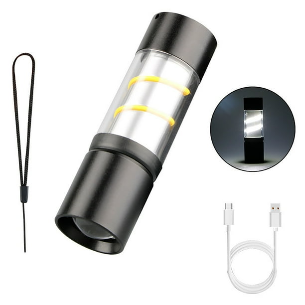 Linterna Led Recargable de Alta Potencia, Mini Linterna con Zoom para Exteriores, Lámpara Potente para Acampar