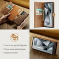 thumbnail image 3 of ELEHOLD Case For Samsung Galaxy S25 Edge , 2-in-1 Vintage Leather Wallet Case Magnetic Detachable Flip Folio Stand Slim Cover with Card Slots For Samsung Galaxy S25 Edge,Brown, 3 of 7
