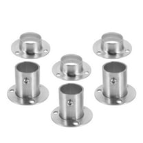 6 PCS Stainless Steel Closet Rod Flange Holder Heavy Duty End Supports for Wardrobe and Shower Curtain Rods