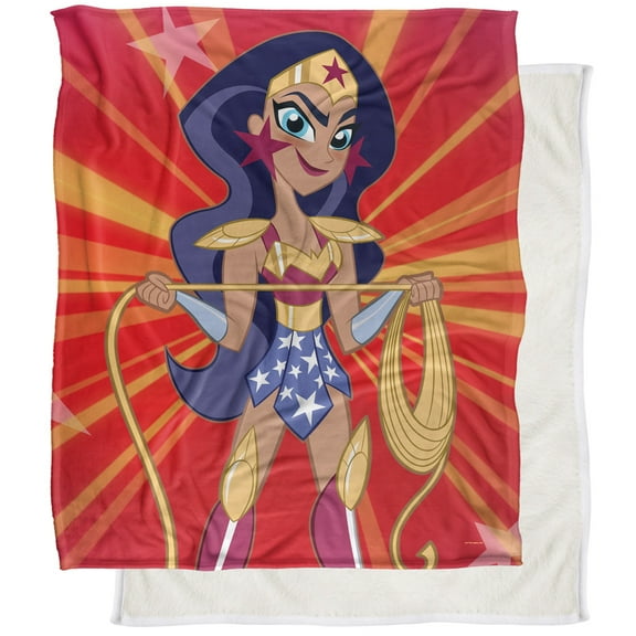 Wonder Woman Silky Touch Sherpa Back Super Soft Throw Blanket