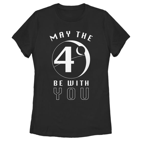 Women's Star Wars Death Star May The 4th Be With You Graphic Tee Black X Large