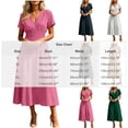 thumbnail image 3 of Nxznwn Women's Summer Short Sleeve Long Dresses Casual Wrap V-Neck Smocked Elastic Waist A-Line Flowy Party Dress, 3 of 9