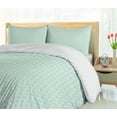 thumbnail image 5 of Ambesonne Ethnic Duvet Cover Sets, Outline Floral Oriental Art, 2-King, Pale Green and Pale Blue, 5 of 6