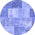 thumbnail image 1 of Ahgly Company Machine Washable Indoor Round Patchwork Blue Transitional Area Rugs, 7' Round, 1 of 4