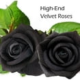 thumbnail image 2 of Velvet Rose Artificial Flowers with Long Stems, Real Touch Fake Roses Florals for Valentine's DIY Wedding Bouquet Party Table Centerpiece Home Arrangement Decorations (Black), 2 of 5