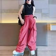 thumbnail image 6 of XIMIN Teen Girls Cargo Pants Clothes Trendy Casual Parachute Pant Joggers Loose Fit Fall Fashion High Waisted Wide Leg Baggy Streetwear Trousers with Pocket, 6 of 7