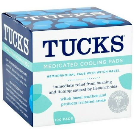 Medicated Cooling Pads 100 Each (Pack of 2), Provides immediate relief from burning and itching caused by hemorrhoids. By