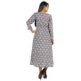 thumbnail image 4 of Bimba Printed Maxi Dress For Women Front Button Placket Ethnic Dress Casual Rayon Dresses, 4 of 7