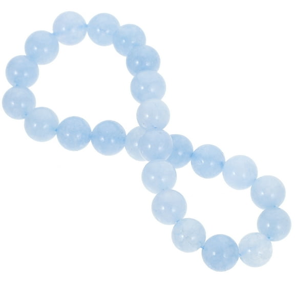 WASHWEPE Elastic Crystal Bead Bracelet Sky-Blue Women 1Set 0.3X2.8In