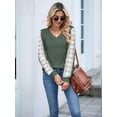 thumbnail image 4 of Womens Long Sleeve Shirts V-Neck Tops Business Casual Blouses Tee Trendy 2025 Fall Fashion Outfits Clothes  Green L, 4 of 8
