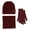 Wine, variant on Winter Hat Scarf Gloves Set Warm Knit Neck Warmer Wool Thermal Cap Outdoor Sport Ski Bike Mittens Men Women