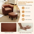 thumbnail image 6 of Giantex Swivel Accent Chair w/Ottoman, Modern Barrel Club Chair, Swivel Single Sofa w/Footrest, Brown, 6 of 9