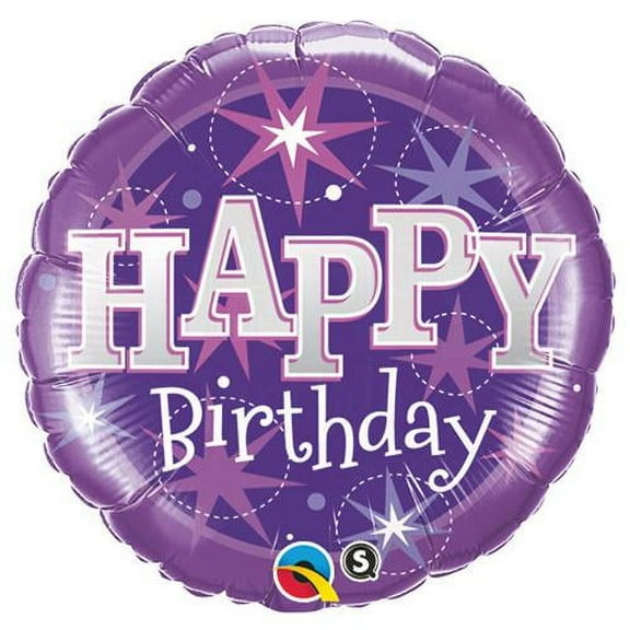 LOONBALLOON Birthday General Balloons, 18″ BIRTHDAY PURPLE SPARKLE