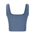 thumbnail image 5 of Pejock 2025 Women's Square Neck Workout Tank Top, Anti-Ride Up Cropped Ribbed Cami, Quick Dry Summer Yoga Top, Stay-Put Waist Sleeveless Clothes, Trendy Basic Crop Tops, 5 of 6
