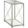 thumbnail image 2 of Home Square Modern Metal and Glass End Table in Pearl Oak - Set of 2, 2 of 10