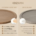 thumbnail image 3 of COZAYH Rustic End Table Round Accent Side Wood Tray Top Curved Base Furniture, Set of 2, 3 of 12