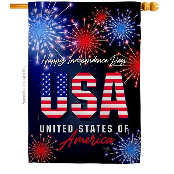 Ornament Collection H190112-BO 28 x 40 in. Freedom USA Americana Fourth of July Double-Sided Vertical Decoration Banner House & Garden Flag - Yard Gift