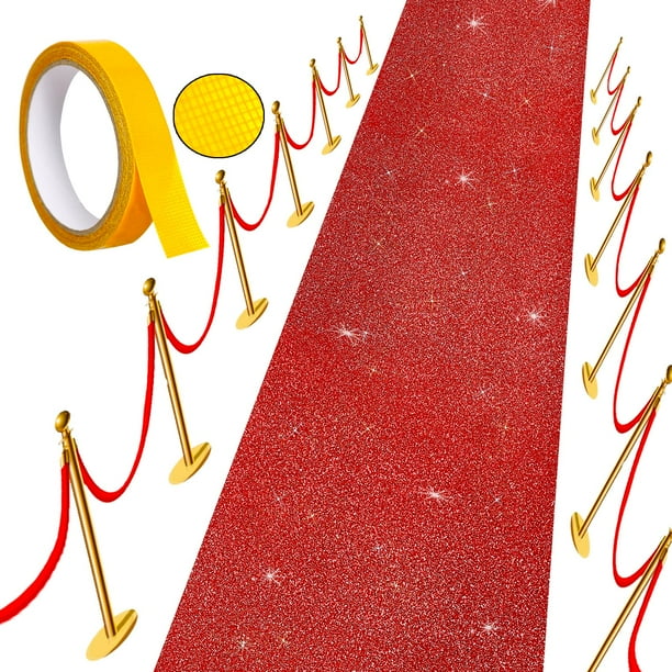 Carpet Runner AMZQNART, color rojo brillante, 2,46 m x 5,18 m, 55 g/m²