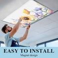 thumbnail image 5 of 2 Pack Pastoral Flowers Fluorescent Light Covers for Ceiling Lights Summer Sunflower Plants Leaves Magnetic Ceiling Light Covers Overhead Light Filters for Office Classroom Home, 5 of 9