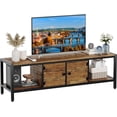 thumbnail image 1 of 65 pulgada de madera mesa de TV con almacenamiento - suitable para up to 75 pulgada tvs, brown, para sala de estar y dormitorio, 1 of 8