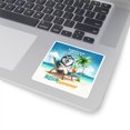 thumbnail image 3 of Siberian Husky Hello Summer Beach Theme with Sunglasses and Tropical Cocktail Vinyl Sticker Husky Dog Lover Gifts Waterproof Decal Art Decor - 00009, 3 of 5