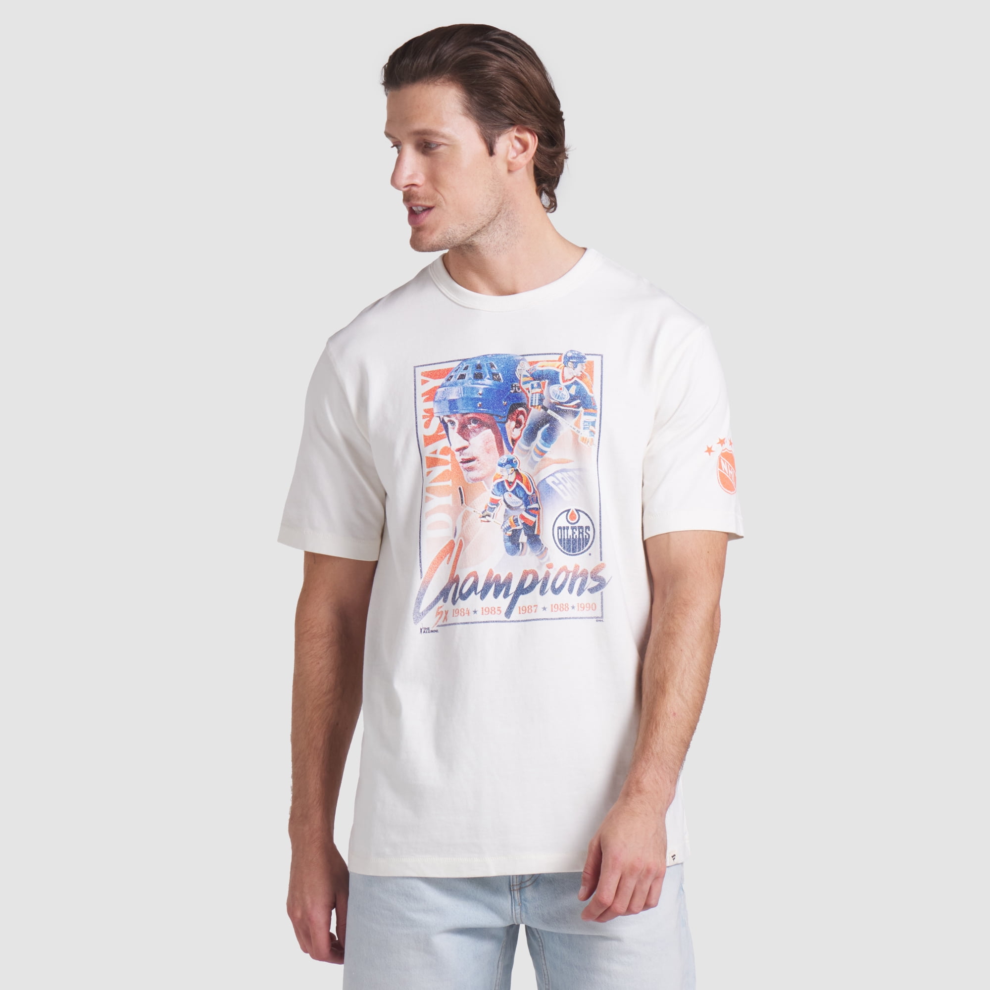 Men's Fanatics White Edmonton Oilers Decades Collection Timeless T-Shirt