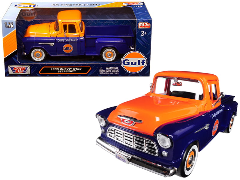 1955 Chevrolet 5100 Stepside Pickup Truck Gulf Oil 1/24 Scale By Motor Max 79651