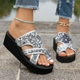 thumbnail image 3 of HAOTAGS Summer Wedge Sandals for Women Comfortable Walking Platform Sandals Silver Size 9.5, 3 of 6