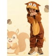 thumbnail image 4 of RUINIXCW Kid Halloween Squirrel Long Sleeve Hood Zip Up Romper Cosplay Party Clothes, 4 of 7