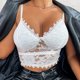 thumbnail image 3 of Lencería Gibobby para sexo mujer Corsé Encaje Floral Bralette Bralet Bra Tank Crop Ropa interior Blanco XS, 3 of 5