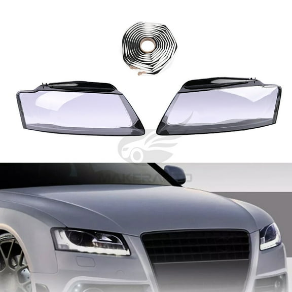 LH RH Car Front Headlight Lens Cover  For Audi A5 S5 RS5 2008 2009 2010 2011 2012