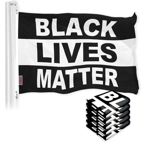 Black Lives Matter (Black/White) Flag 3x5FT 5-Pack Printed 150D Polyester By G128