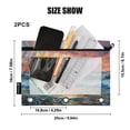 thumbnail image 3 of Wave and Sunset 2 Pack Pencil Pouch for 3 Ring Binder Smooth Zipper Folders with Pockets Clear Window Pencil Case, 3 of 6
