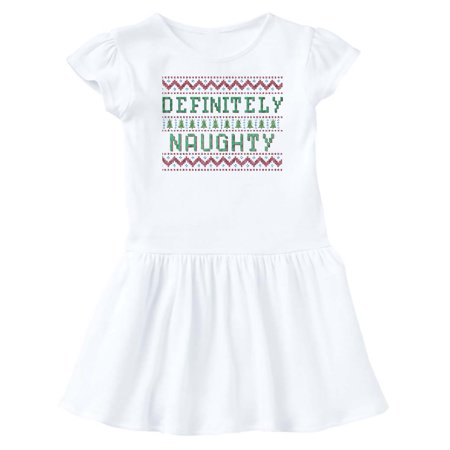 

Inktastic Ugly Sweaters Definitely Naughty Gift Baby Girl Dress