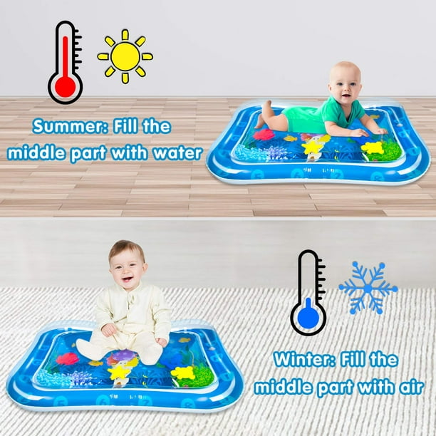 Jouets HEGUYEY pour bébé 0-3 6 mois tapis de jeu aquatique gonflable pour  nouveau-nés, piscine, top bébés garçons filles cadeaux pour 4 5 7 8 9 12  mois