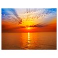 thumbnail image 2 of Orange Sea Sunrise under Blue Sky - Large Seashore Canvas Print, 2 of 3