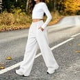 thumbnail image 6 of LUGOGNE Boys Girls Fleece Lined Sweatpants Kids Wide Leg Winter Pants with Pockets Comfortable Loose Lounge Track Pants, 6 of 9