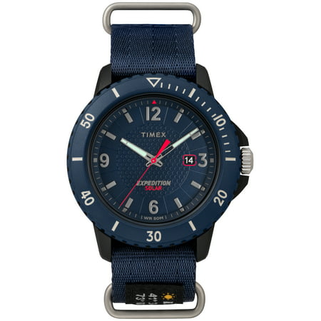 Timex Men's Expedition Gallatin Solar Blue Watch, Nylon Slip-Thru (Best Solar Watches Under 50)