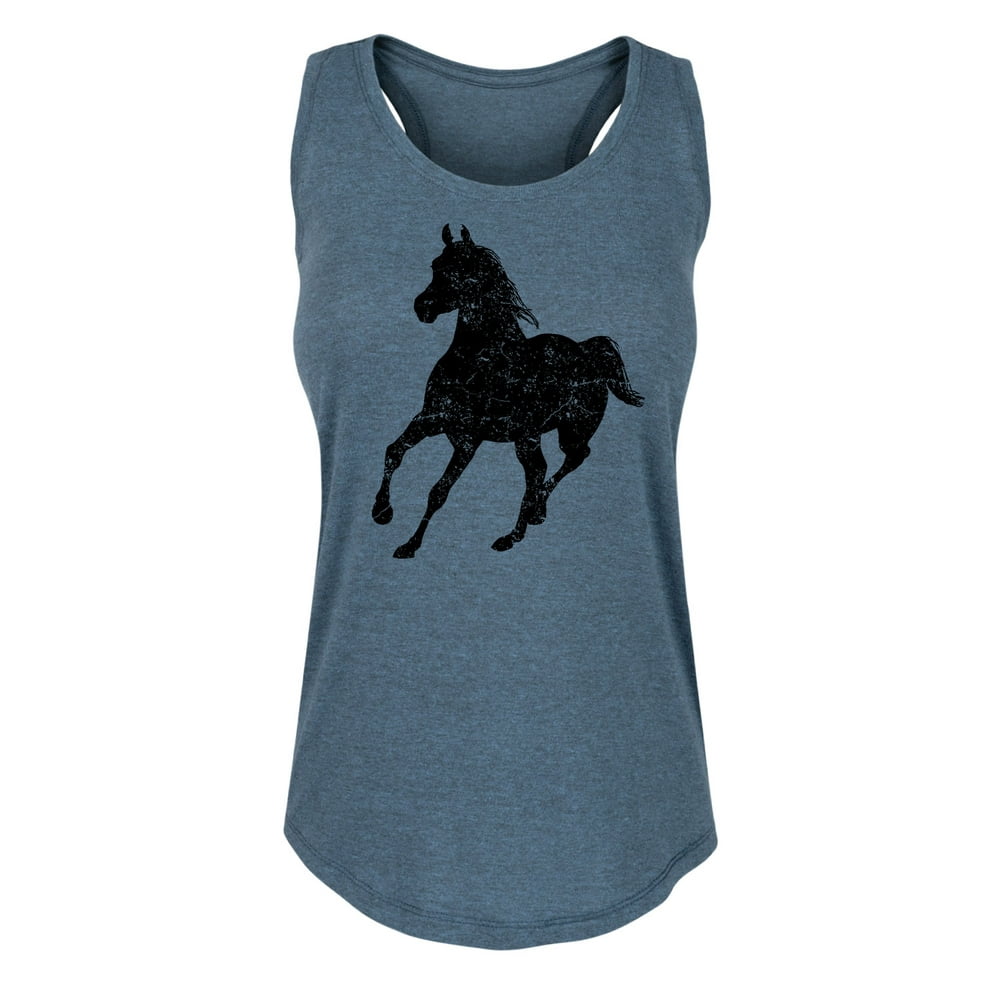 Country Casuals - Running Horse Sillouettte - Women's Racerback Tank ...
