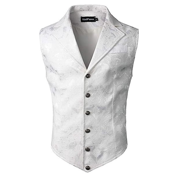 Chaleco de traje de estilo corte de hombre: chaqueta sin mangas de poliéster, color liso, ocio de moda, tallas S-XXXL para trabajo/fiesta