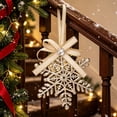 thumbnail image 6 of Dalxymotic Christmas Metal Hanging Ornament, Golden Hanging Decor with Bow, Xmas Tree Decoration, Hollow Metal Ornament, Christmas Ornament Decoration for Home, Tree, Mantel, 6 of 7