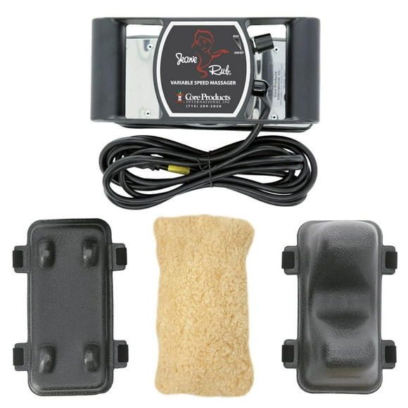Masajeador Deluxe Jeanie Rub Negro con Funda de Forro Polar y Accesorio Paraspinal para Profesionale