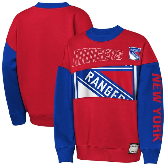 Youth Outerstuff Red/Blue New York Rangers Impact Player Sweatshirt